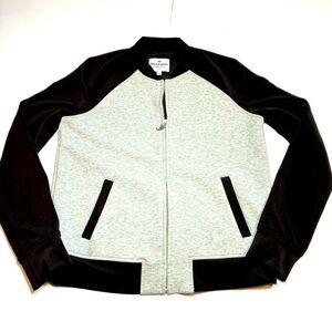Juicy Couture Track Varsity Jacket Gray Black Medium Zip Front Sweatshirt